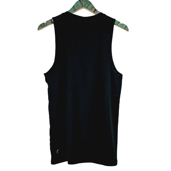 Zyia Active Perforated Lightweight Breathable Mesh Black Tank Top, M - Picture 3 of 8